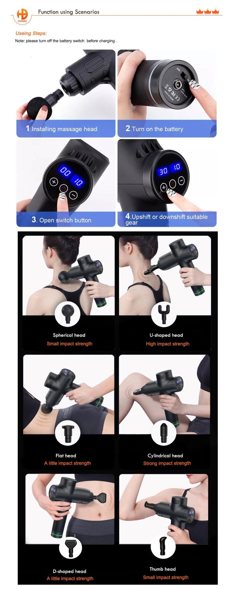 4 Gear Speed Mini Aluminium Massage Gun LCD Pink Muscle Gun Portable Pocket Massager with Type-C Port