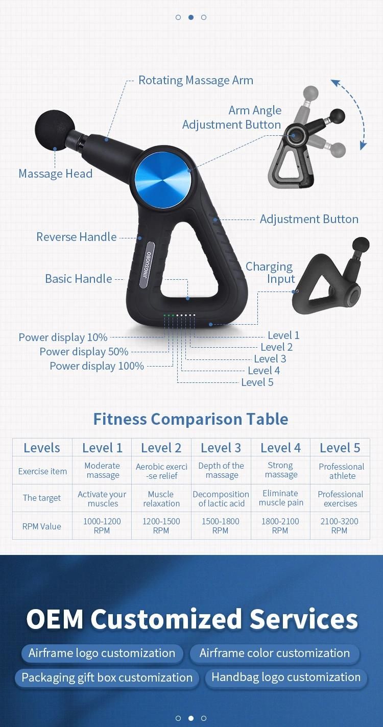 11mm Amplitude Rotating Arm Athlete Vibration Muscle Massage Gun