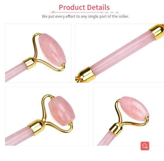 in Stock! High Quality Wholesale Price Facial Massage Jade Roller, Rose Quartz Jade Gua Sha Set