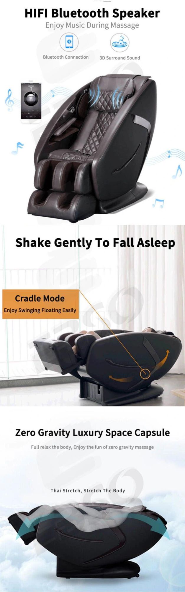 Luxury Chair Massage Zero Gravity 4D with Bluetooth Speaker