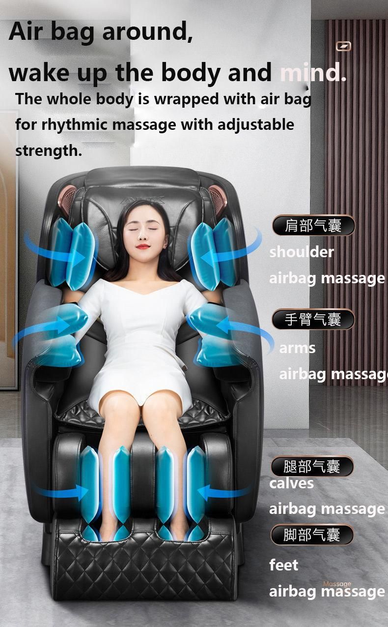 2022 New Design Luxury Shiatsu 4D Massage Chair Foot SPA SL Track Full Body Massage