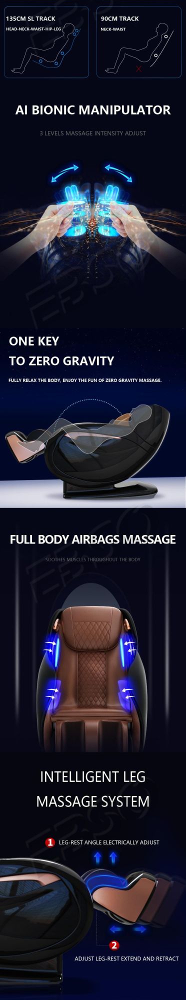 Newest 4D Zero Gravity Full Body Touch Screen Remote Tablet Sofa Massage Chair