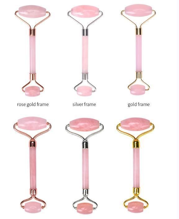 Good Quality Hot Sales Skin Care Tools Custom 100% Natural Crystal Facial Face Rose Quartz Roller Gua Sha Jade Roller