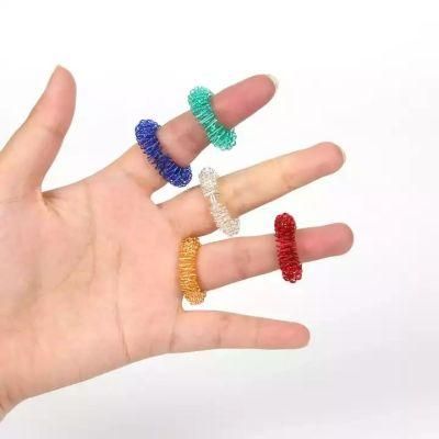 Tiktok hot selling colorful stainless steel finger massage Finger Acupressure Massage Ring