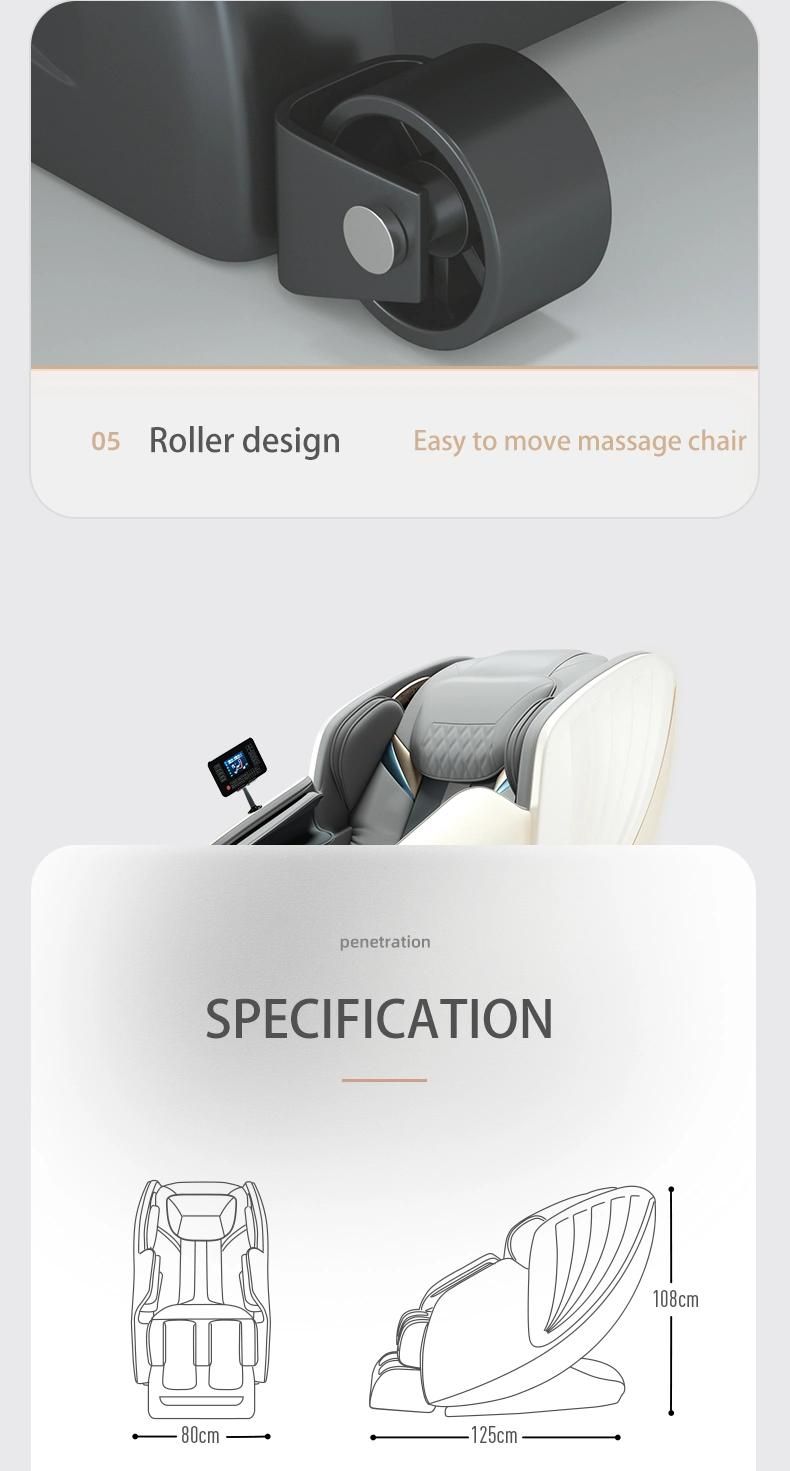 2022 New Design Jr-8900 Full Body 4D SL Track Remote Control Zero Gravity Shiatsu Hip Office Recliner Massage Chair